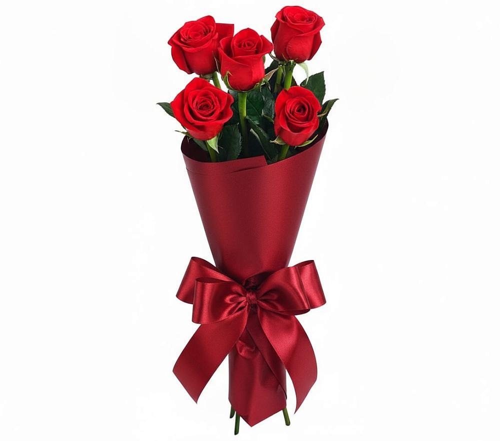 Букет 5 Красных роз Эдлесс Лав в Нефедово