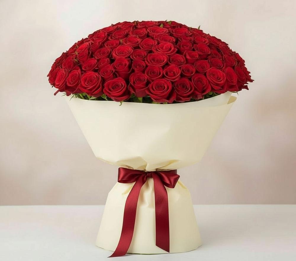 Букет 101 Красная роза Милано в Нефедово