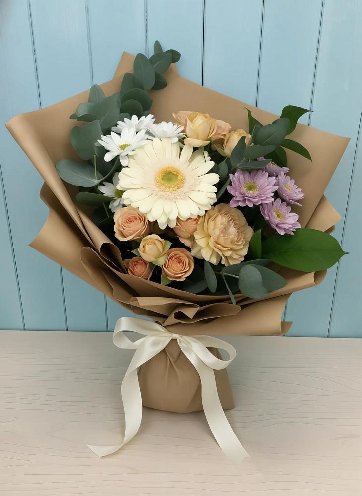Букет цветов из: Герберы и Хризантемы в Нефедово