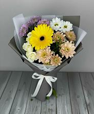 Букет цветов из:  Розы, Герберы и Хризантемы в Нефедово