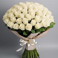 Букет 101 беля роза Белоснежка в Нефедово