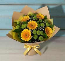Букет цветов из:  Герберы и Хризантемы в Нефедово