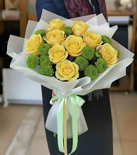 Букет цветов из:  Хризантемы и Розы в Нефедово