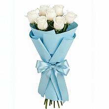 Букет 7 белых роз Проуд в Нефедово