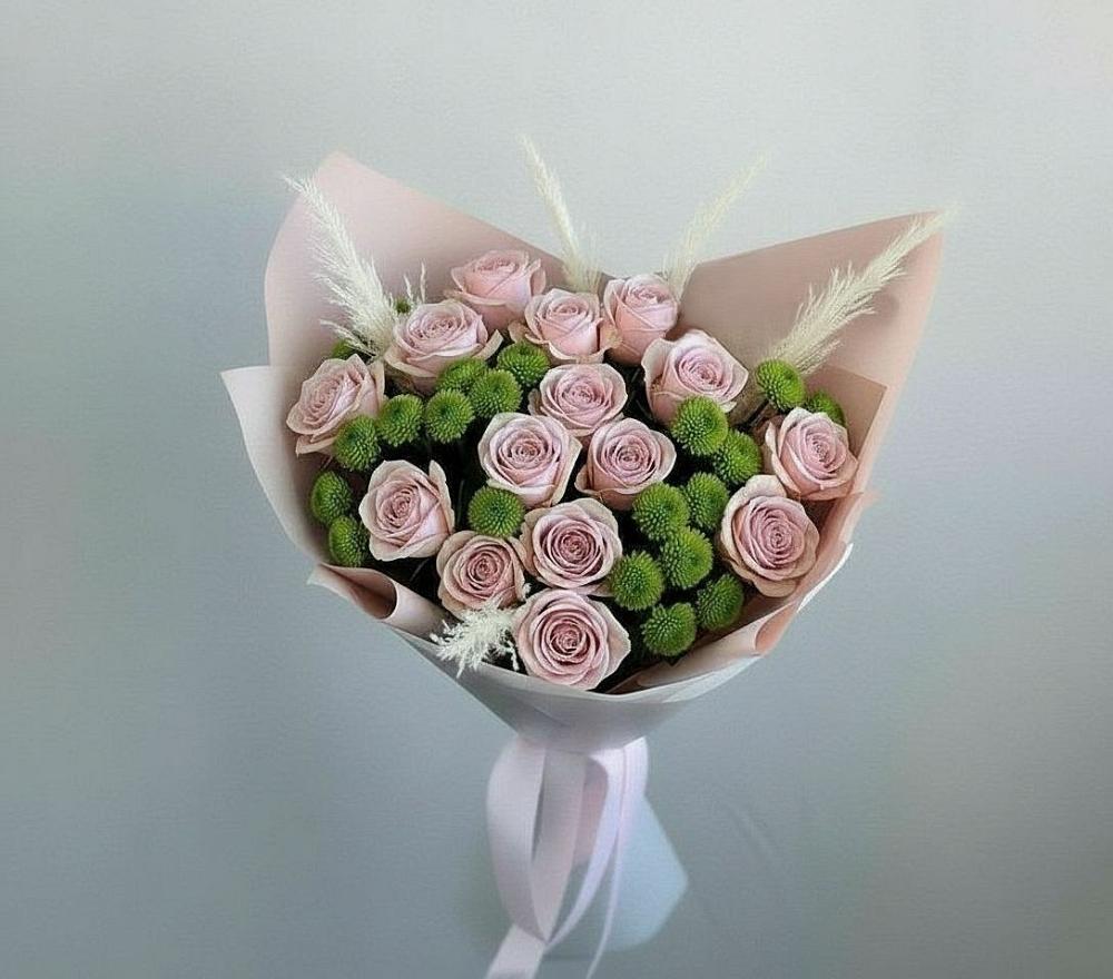 Букет цветов из: Розы и Хризантемы в Нефедово