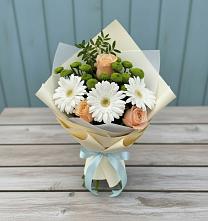 Букет цветов из:  Герберы, Розы и Хризантемы #REPLACE_PRED# Нефедово