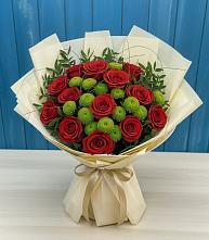 Букет цветов из:  Розы и Хризантемы в Нефедово