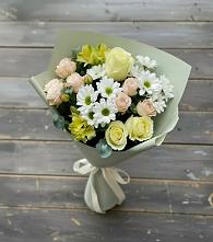 Букет цветов из:  Альстромерии, Розы и Хризантемы в Нефедово